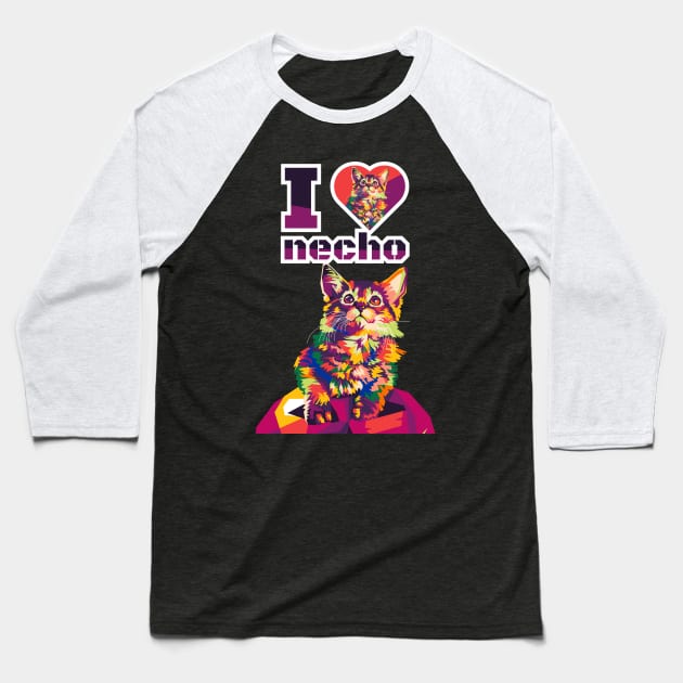 necho Baseball T-Shirt by cool pop art house